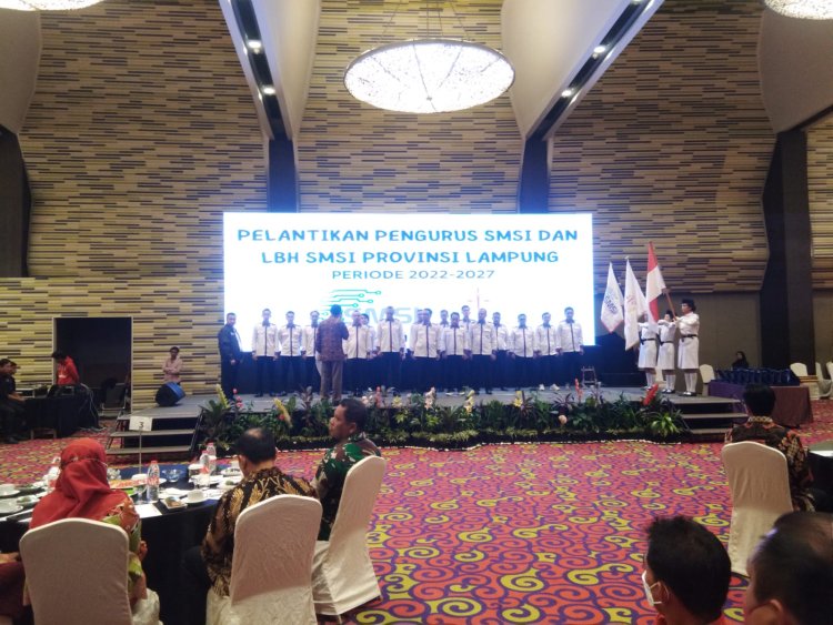 KADIN Lampung Hadiri Pelantikan Pengurus SMSI dan LBH SMSI Provinsi Lampung Periode 2022-2027