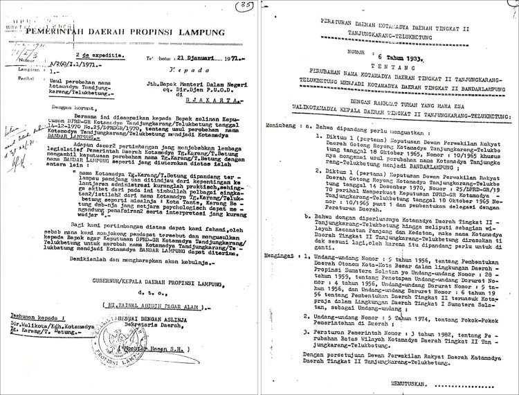 Asal Nama Kota Bandar Lampung
