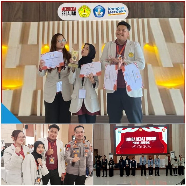 Mahasiswa Universitas Saburai Juara II Lomba Debat Hukum Polda Lampung