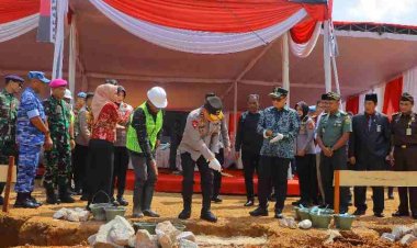 Kapolda Lampung Lakukan Ground Breaking Gudang Ketahanan Pangan