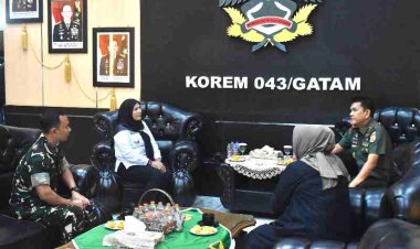 Danrem 043/Gatam Sambut Kunjungan Kerja Wali Kota Bandar Lampung