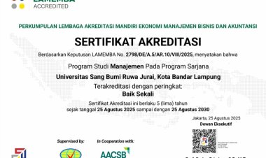 FEB Universitas Saburai Dapat Akreditasi Baik Sekali