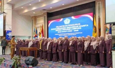 Gubernur Lampung Lantik Pengurus BKOW, Tekan Sinergitas Peran Wanita