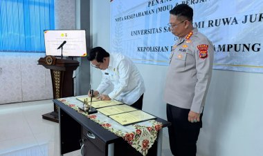 Universitas Saburai Kerjasama   dengan Polda Lampung Bentuk Pusat Studi Kepolisian