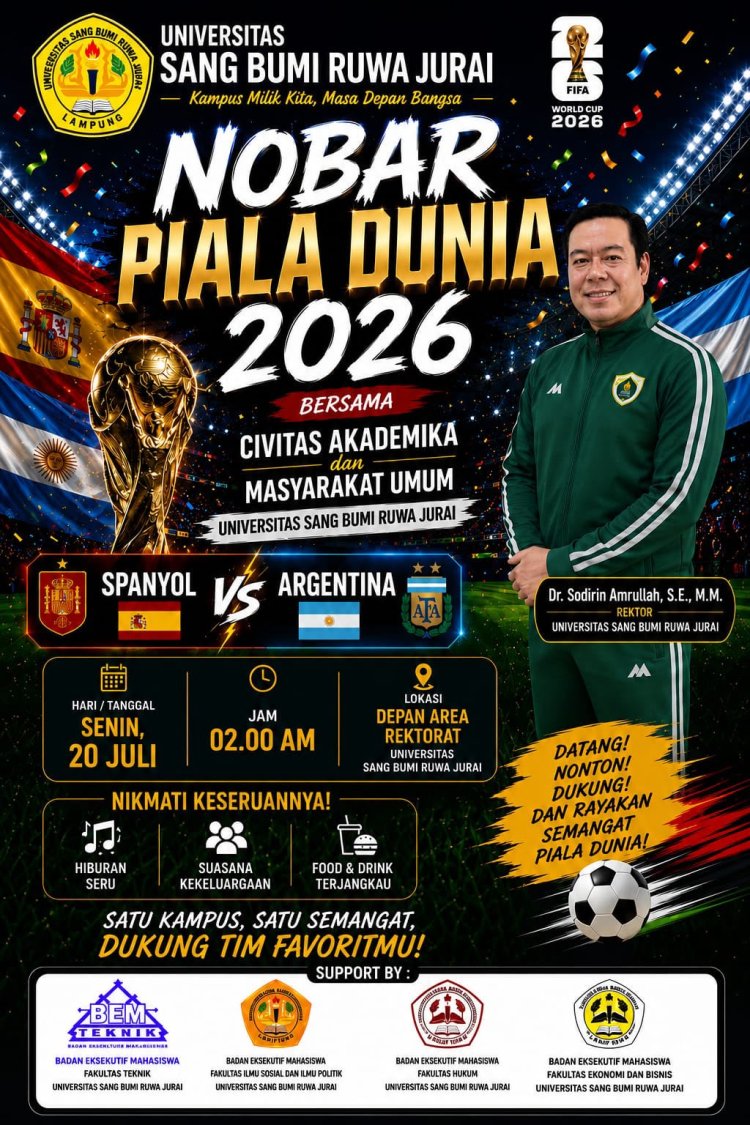 Universitas Saburai Gelar Nobar Final Piala Dunia